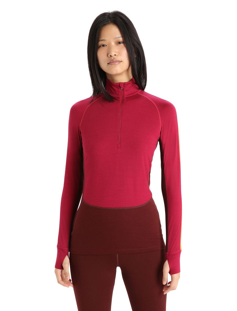 Icebreaker 260 ZoneKnit™ Merino Long Sleeve Half Zip Naisten Base Layers Pinkki | FI 1881YXFU